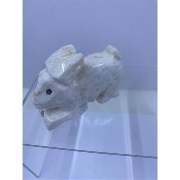 Soapstone Carved Fetish Rabbit HT 2.5 Inches Lenght Approx 3 In. - Picture 7 of 12